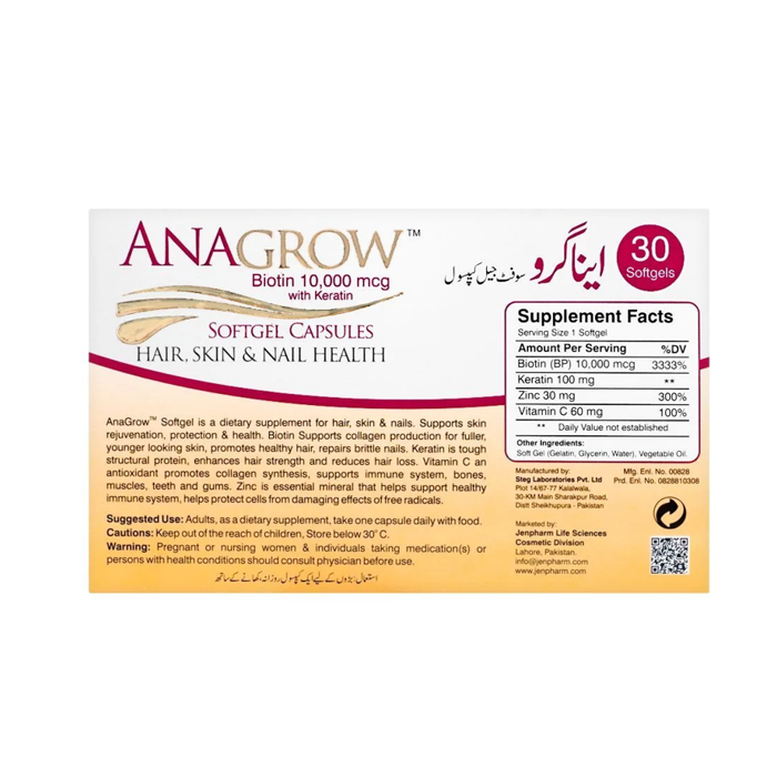 High Strength Anagrow Biotin Capsules in Pakistan