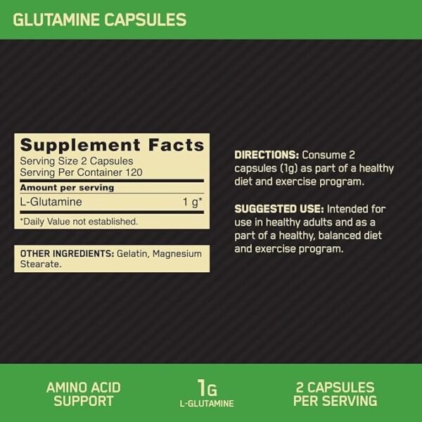 Optimum Nutrition L-Glutamine Capsules - Image 2