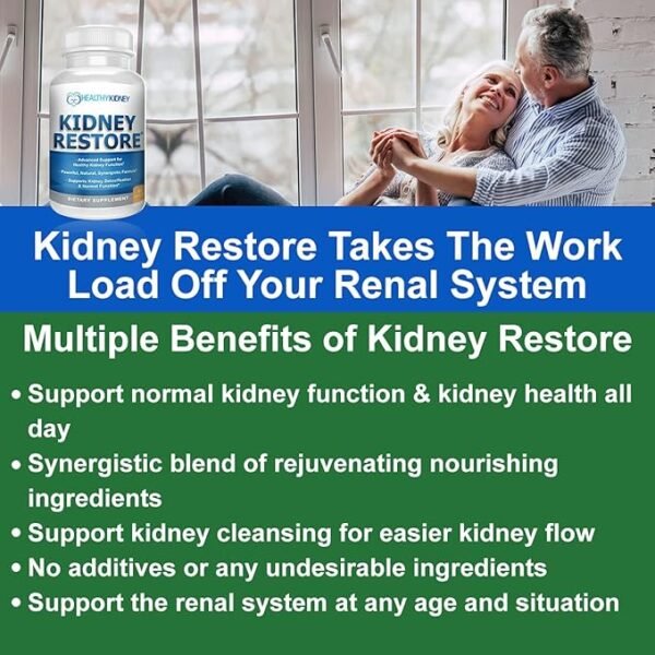 Kidney Restore Health Support Detox Supplement - 60 Capsules - Image 2