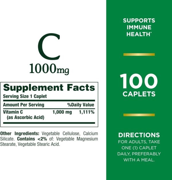 Vitamin C 1000 mg Caplets – Nature's Bounty - Image 3