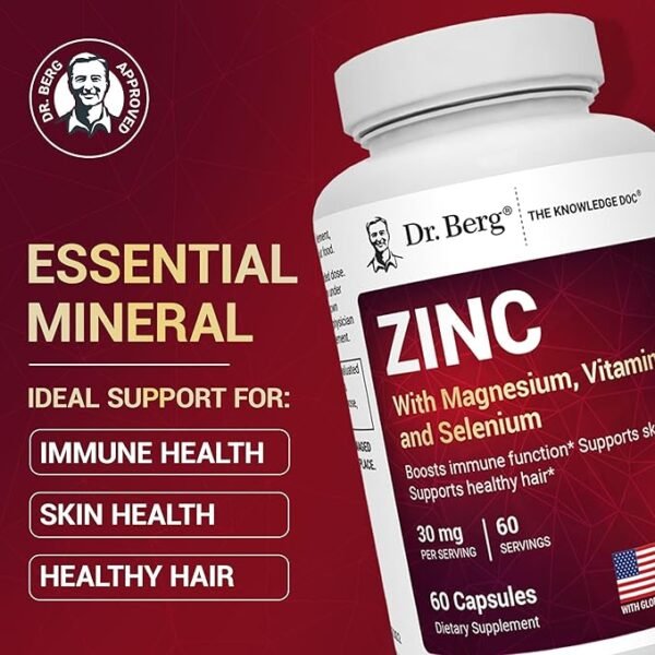 Dr. Berg Zinc Plus – Hair Support | 60 Capsules