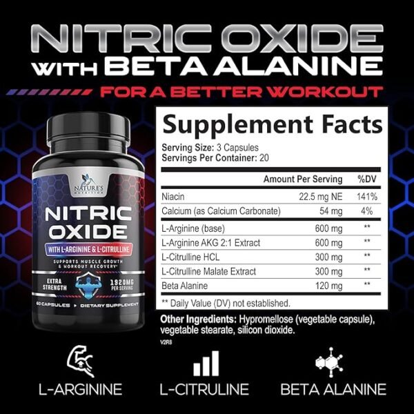 Nature's Nutrition Nitric Oxide Supplement - Image 4