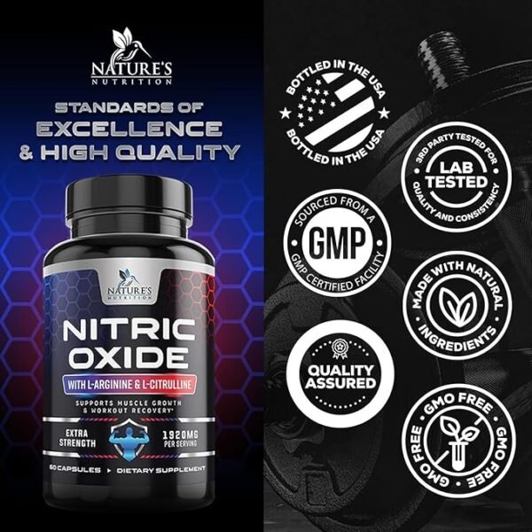 Nature's Nutrition Nitric Oxide Supplement - Image 2