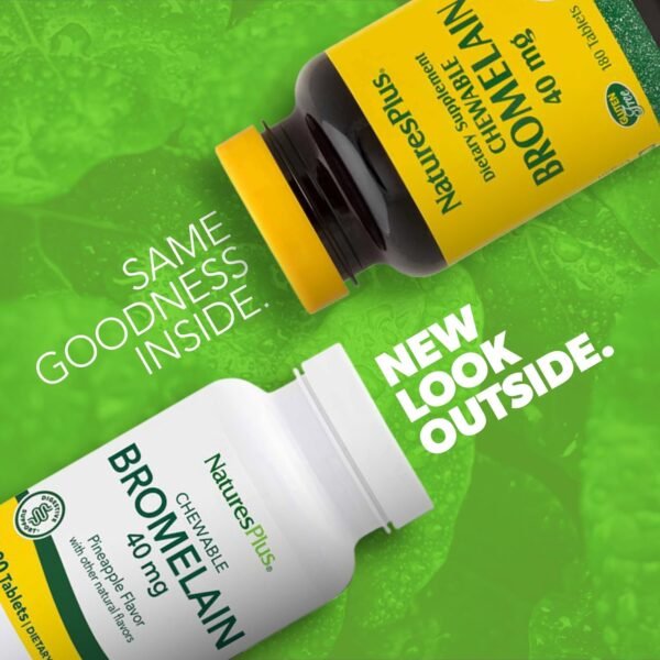 NaturesPlus Chewable Bromelain 40 mg ( Pineapple enzyme ) - Image 3