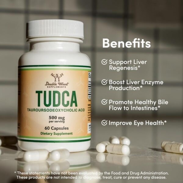 Double Wood Tudca Bile Salts Liver Support Supplement 500mg - Image 2