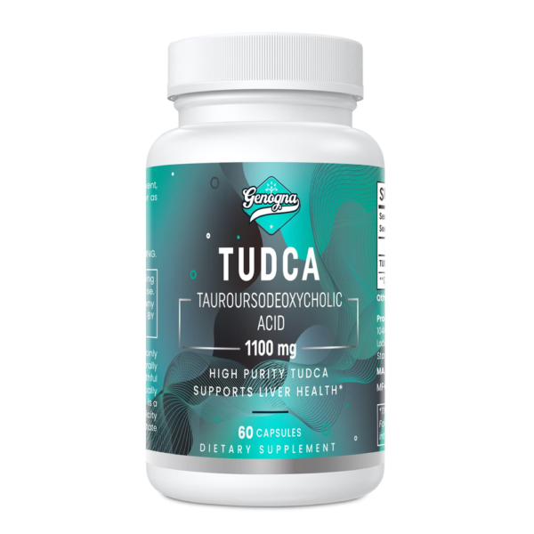 Genogna TUDCA TauroUrsoDeoxycholic Acid 1100mg - High Purity Liver Support - 60 Capsules