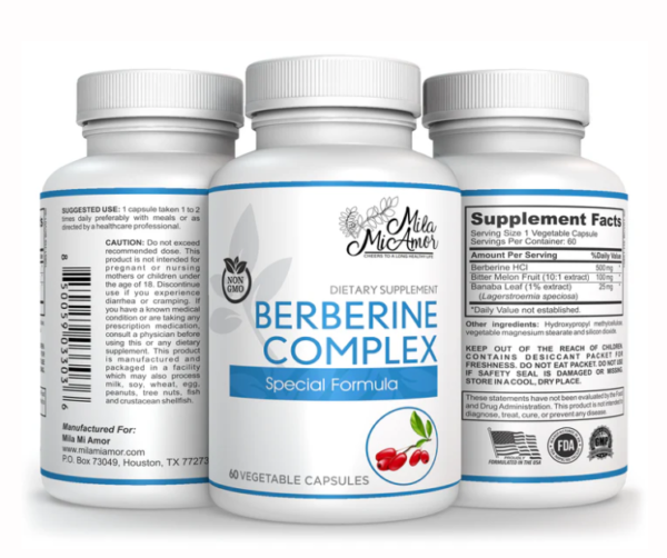 MilaMiamor Berberine Complex 500mg Capsules - Image 2