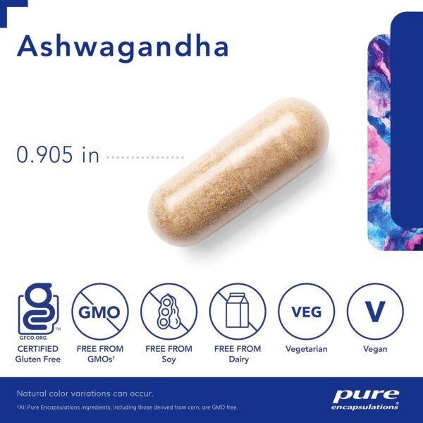 Pure Encapsulations Ashwagandha - 500 mg - Image 2