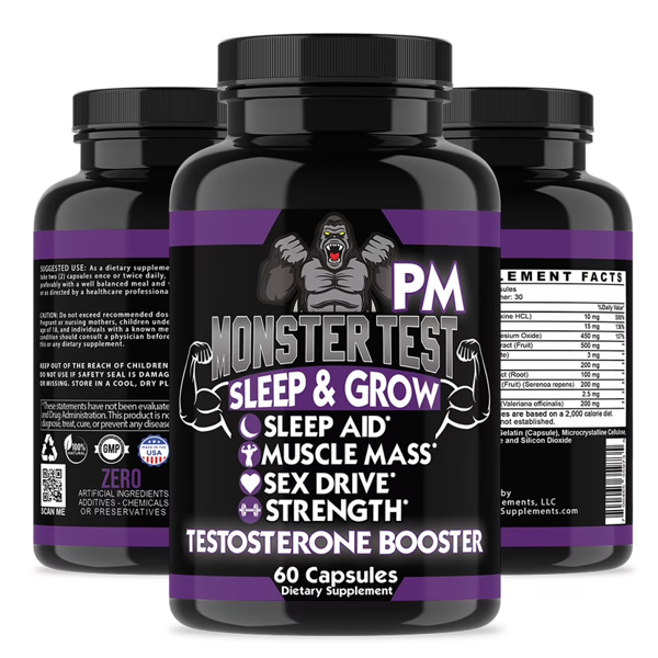 Angry Supplements PM Monster Test Sleep and Grow 60 Capsules In Pakistan