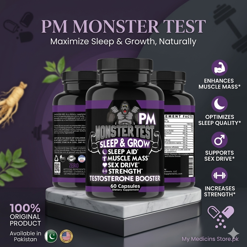 Angry Supplements PM Monster Test Sleep and Grow 60 Capsules In Pakistan