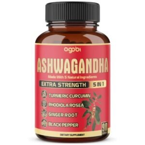 Ashwagandha Supplement with Ginger, Turmeric & Rhodiola Capsules