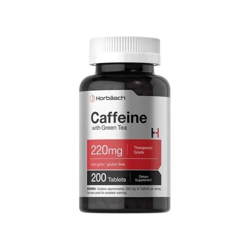Horbäach Caffeine Pills 200mg with Green Tea 200 Tablets