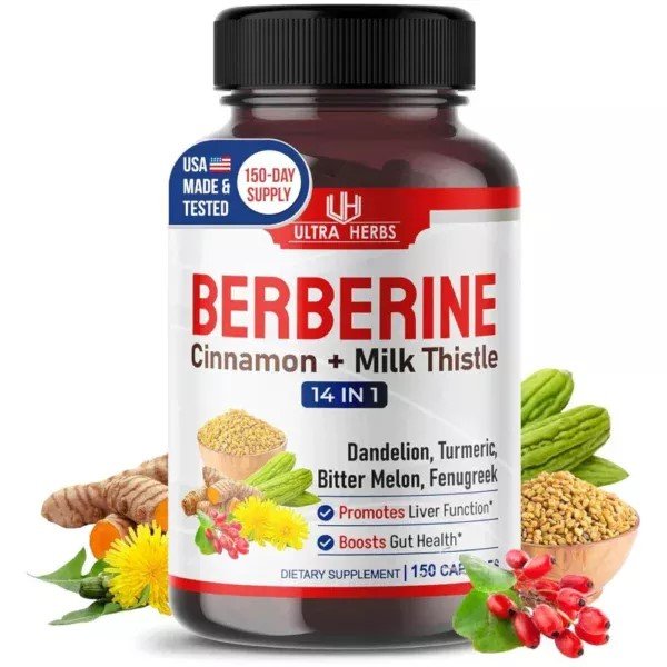 Premium Berberine with Cinnamon & Milk Thistle 150 Capsules