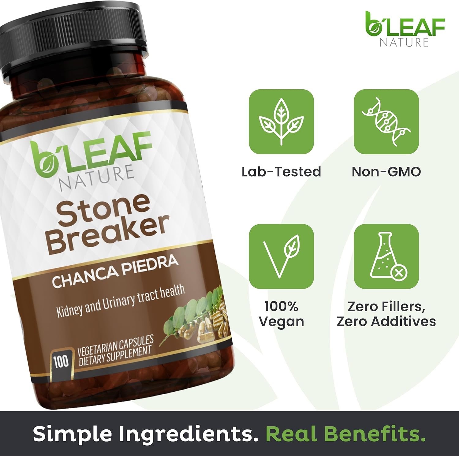 B’leaf Nature Stone Breaker Chanca Piedra 90 Capsules