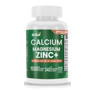 Nutrija Calcium Magnesium Zinc + D3 B12 K2 120 Veg Capsules