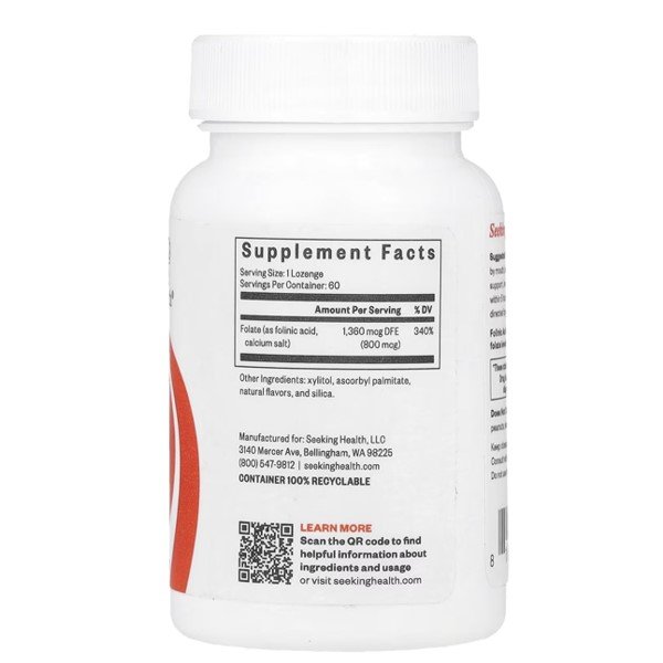 Seeking Health Folinic Acid 800mcg 60 Lozenges in